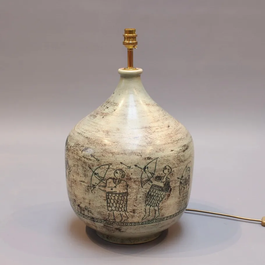 Best Pamono Large Mid-Century French Ceramic Lamp by Jacques Blin, 1950s