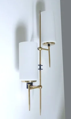 Hot Pamono Large Mid-Century Glass Wall Lights from Lunel, 1960s, Set of 2