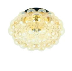 Sale Pamono Large Mid-Century Modern Amber Bubble Glass Flush Mount by Helena Tynell for Limburg, Germany, 1970s