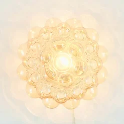 New Pamono Large Mid-Century Modern Amber Bubble Glass Flush Mount by Helena Tynell for Limburg, Germany, 1970s