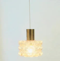 Clearance Pamono Large Mid-Century Modern Amber Bubble Glass Pendant by Helena Tynell for Limburg, Germany, 1960s