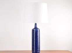 Discount Pamono Large Mid-Century Modern Dark Blue Ceramic Table Lamp from Palshus, Denmark, 1960s