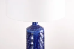 Discount Pamono Large Mid-Century Modern Dark Blue Ceramic Table Lamp from Palshus, Denmark, 1960s