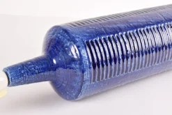 Discount Pamono Large Mid-Century Modern Dark Blue Ceramic Table Lamp from Palshus, Denmark, 1960s