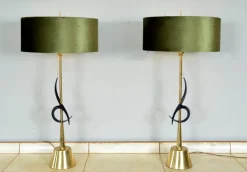 Clearance Pamono Large Mid-Century Modern Hollywood Regency Table Lamps from Rembrandt Lamp Company, USA, 1950s Set of 2