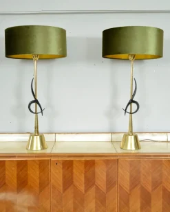 Clearance Pamono Large Mid-Century Modern Hollywood Regency Table Lamps from Rembrandt Lamp Company, USA, 1950s Set of 2