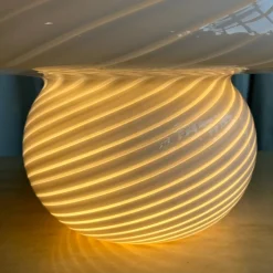 Online Pamono Large Mid-Century Modern Italian Swirl Murano Glass Mushroom Table Lamp, 1970s