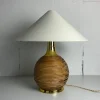 Sale Pamono Large Midcentury Modern Pencil Bamboo and Brass Table Lamp, 1970s