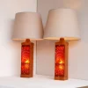 Discount Pamono Large Mid-Century Modern Scandinavian Teak and Glass Table Lamps from Hovmantorp, Set of 2