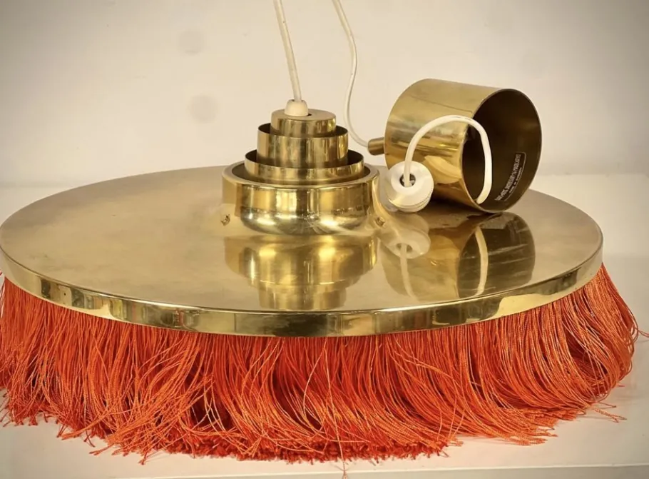 Hot Pamono Large Mid-Century Modern Swedish Fringe Pendant Lamp in Brass by Hans-Agne Jakobsson for Hans-Agne Jakobsson Ab Markaryd, 1960s