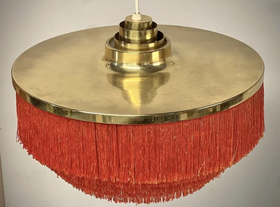 Hot Pamono Large Mid-Century Modern Swedish Fringe Pendant Lamp in Brass by Hans-Agne Jakobsson for Hans-Agne Jakobsson Ab Markaryd, 1960s