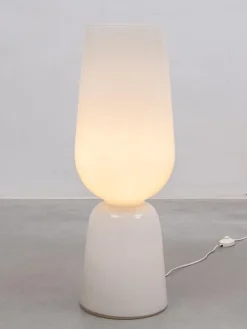New Pamono Large Mid-Century Opal Art Glass Floor Lamp attributed to Peill & Putzler, 1960s
