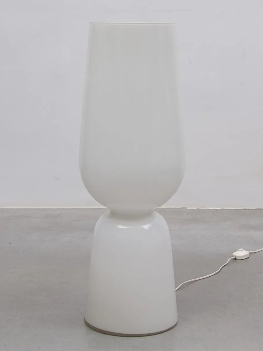 New Pamono Large Mid-Century Opal Art Glass Floor Lamp attributed to Peill & Putzler, 1960s