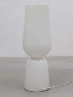 New Pamono Large Mid-Century Opal Art Glass Floor Lamp attributed to Peill & Putzler, 1960s