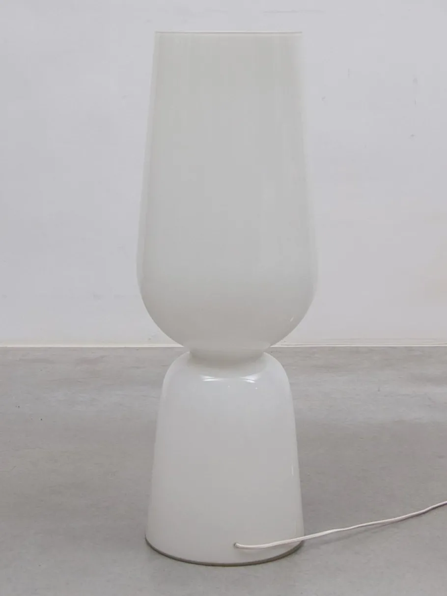 New Pamono Large Mid-Century Opal Art Glass Floor Lamp attributed to Peill & Putzler, 1960s