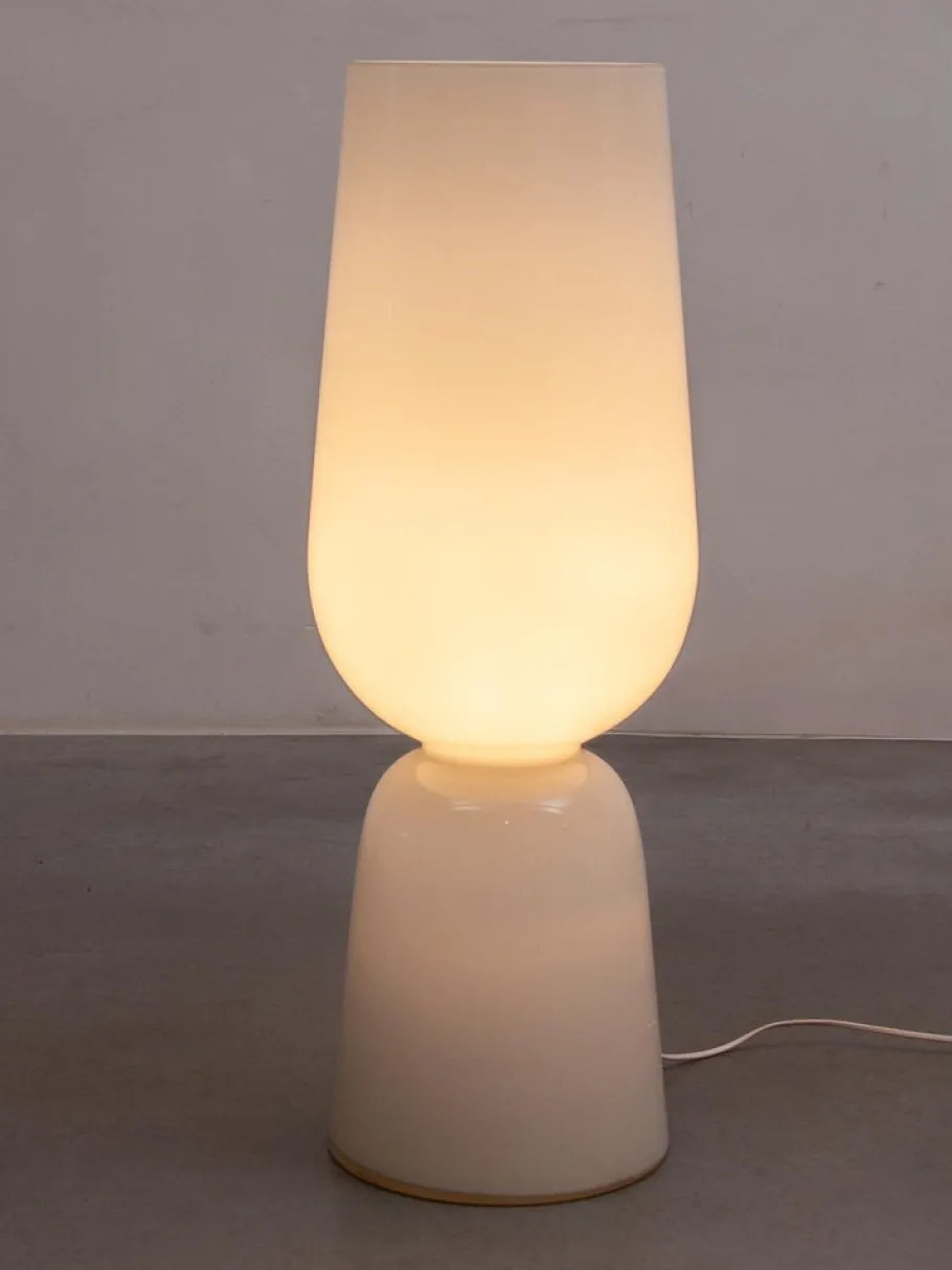 New Pamono Large Mid-Century Opal Art Glass Floor Lamp attributed to Peill & Putzler, 1960s