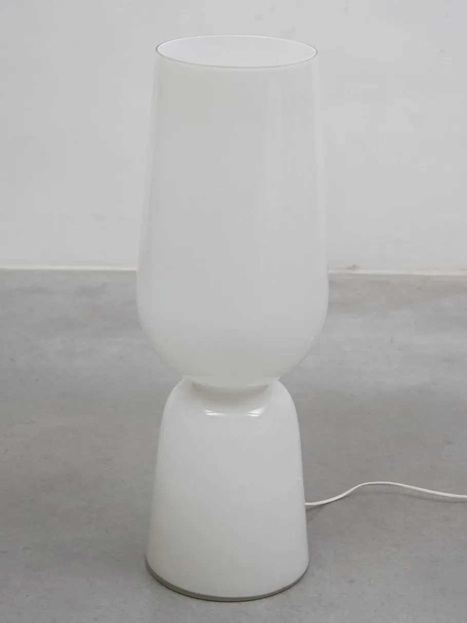 New Pamono Large Mid-Century Opal Art Glass Floor Lamp attributed to Peill & Putzler, 1960s