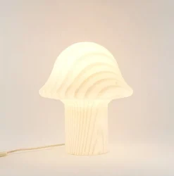 Pamono Large Mid-Century Space Age Glass Mushroom Table Lamp from Peill & Putzler, Germany, 1970s