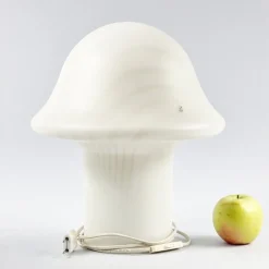 Pamono Large Mid-Century Space Age Glass Mushroom Table Lamp from Peill & Putzler, Germany, 1970s