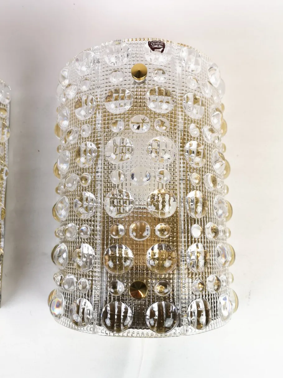 Best Pamono Large Mid-Century Wall Lamps by Carl Fagerlund for Orrefors, 1960s, Set of 2