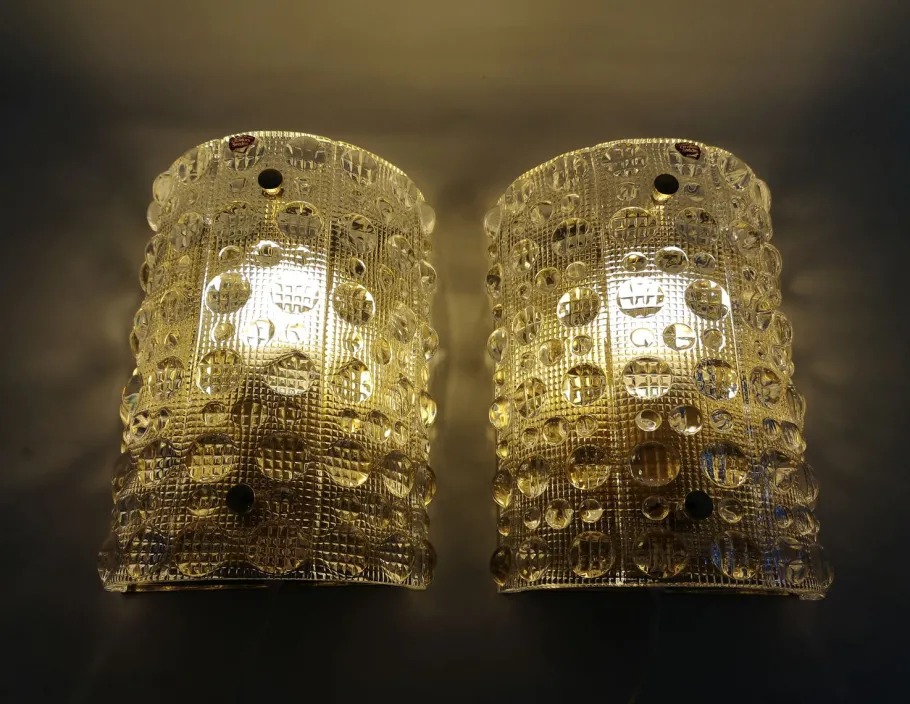 Best Pamono Large Mid-Century Wall Lamps by Carl Fagerlund for Orrefors, 1960s, Set of 2