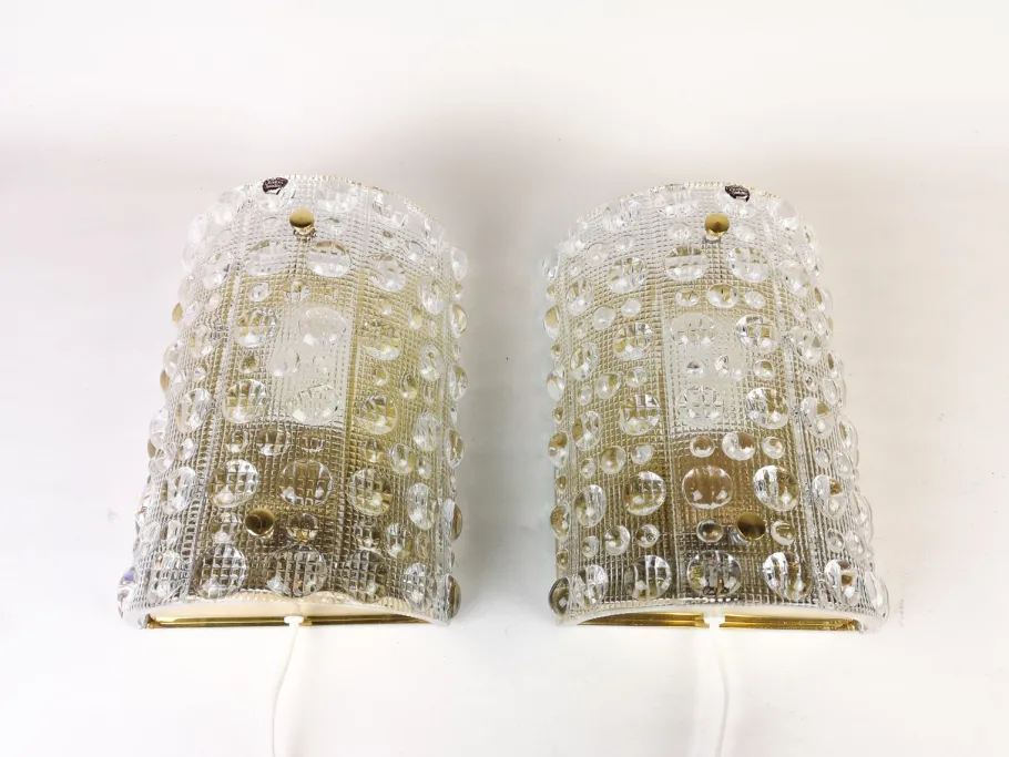 Best Pamono Large Mid-Century Wall Lamps by Carl Fagerlund for Orrefors, 1960s, Set of 2