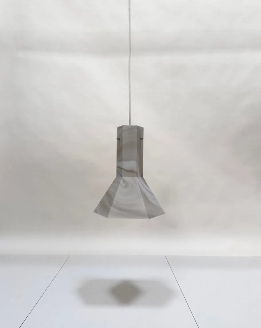 Best Pamono Large Model Arte Colore Carrara Hanging Lamp in Marbled Glass from Peill & Putzler, West Germany, 1970s