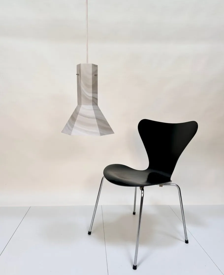 Best Pamono Large Model Arte Colore Carrara Hanging Lamp in Marbled Glass from Peill & Putzler, West Germany, 1970s