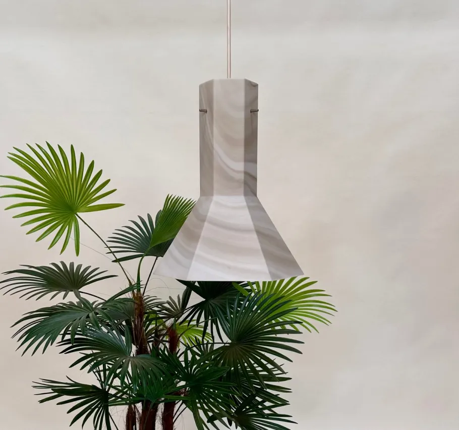 Best Pamono Large Model Arte Colore Carrara Hanging Lamp in Marbled Glass from Peill & Putzler, West Germany, 1970s