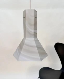 Best Pamono Large Model Arte Colore Carrara Hanging Lamp in Marbled Glass from Peill & Putzler, West Germany, 1970s