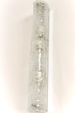 Hot Pamono Large Modernist Murano Ice Glass Sconces Wall Fixtures from Hille, Germany, 1960s, Set of 2