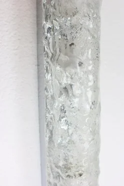 Hot Pamono Large Modernist Murano Ice Glass Sconces Wall Fixtures from Hille, Germany, 1960s, Set of 2