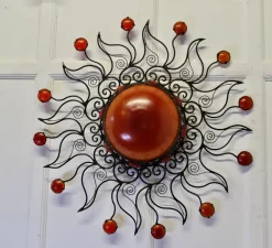 Best Pamono Large Moroccan Wrought Iron Sun Lamp Shade, 1960s