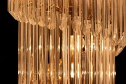 Clearance Pamono Large Murano Filigrana Glass Spiral Chandelier