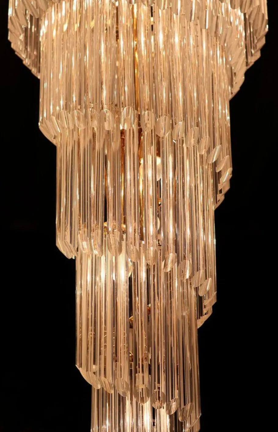 Clearance Pamono Large Murano Filigrana Glass Spiral Chandelier