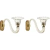 Sale Pamono Large Murano Glass and Brass Flower Sconces from Barovier, Italy, 1950s, Set of 2