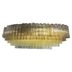 Sale Pamono Large Murano Glass Chandelier in Gold by Simoeng