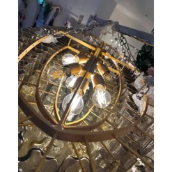 Sale Pamono Large Murano Glass Chandelier in Gold by Simoeng