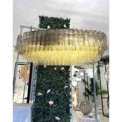 Sale Pamono Large Murano Glass Chandelier in Gold by Simoeng