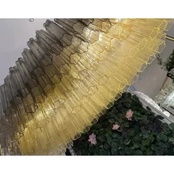 Sale Pamono Large Murano Glass Chandelier in Gold by Simoeng