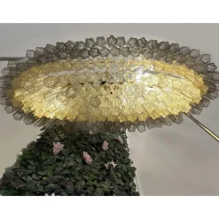 Sale Pamono Large Murano Glass Chandelier in Gold by Simoeng