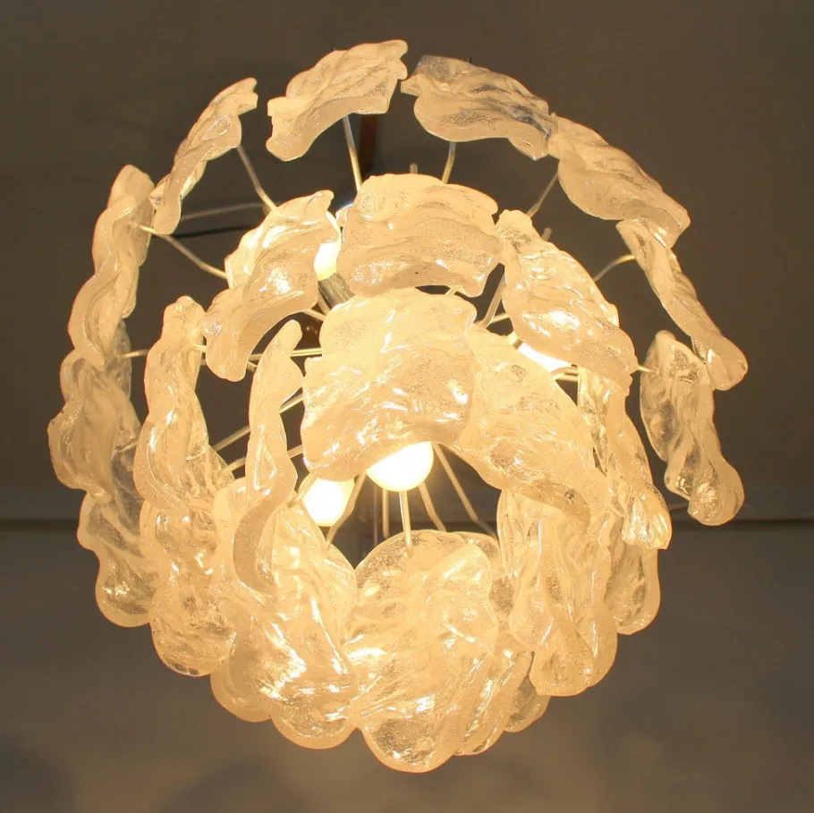 New Pamono Large Murano Glass Chandelier, 1960s
