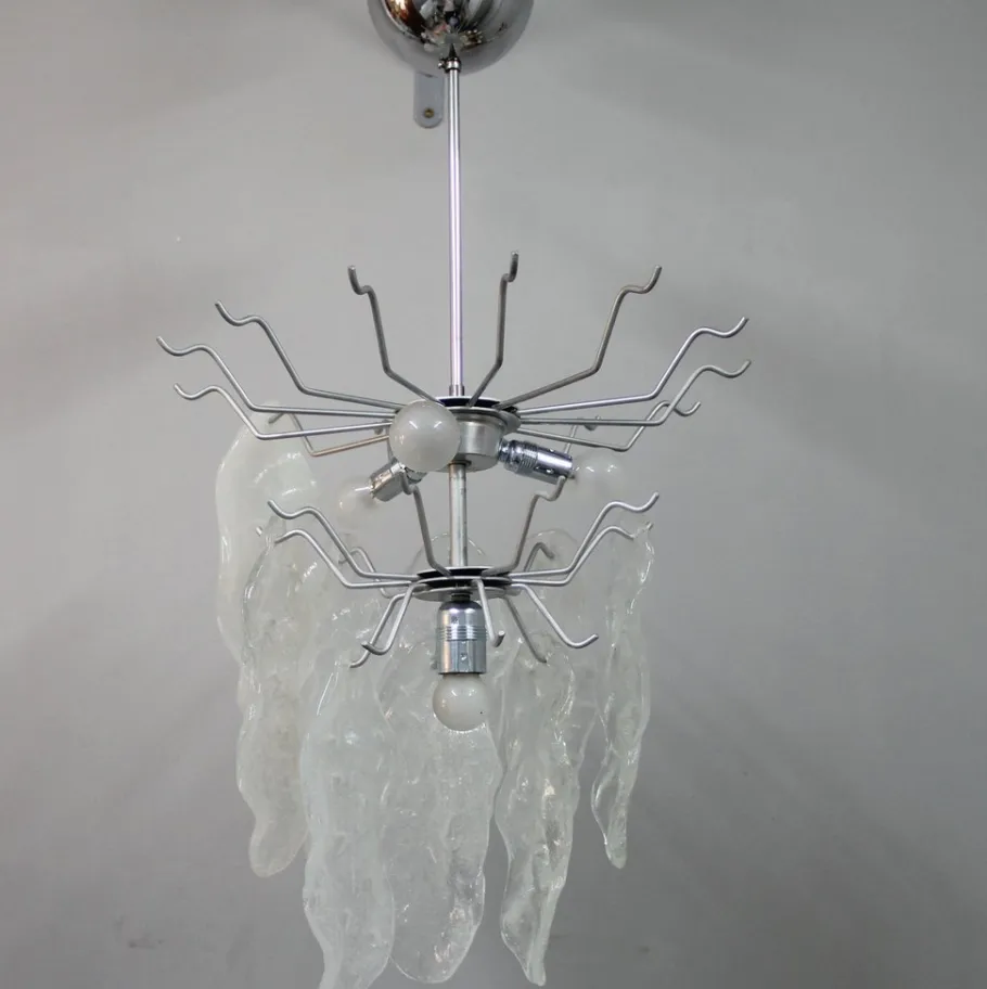 New Pamono Large Murano Glass Chandelier, 1960s