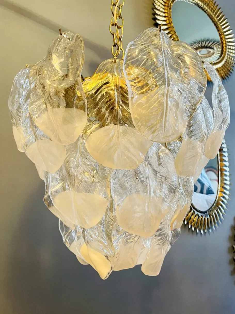 Discount Pamono Large Murano Glass Chandelier from Mazzega, 1974