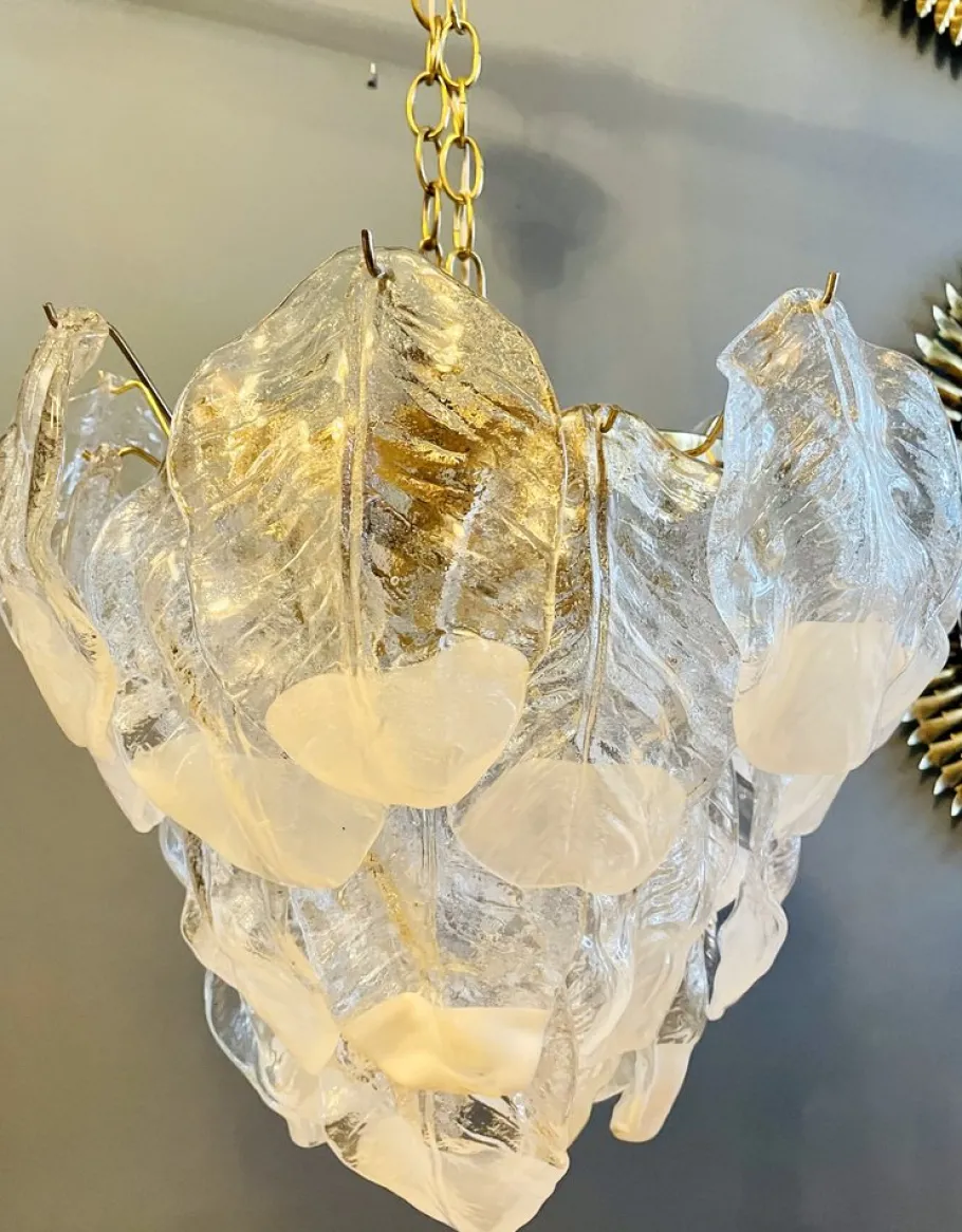 Discount Pamono Large Murano Glass Chandelier from Mazzega, 1974