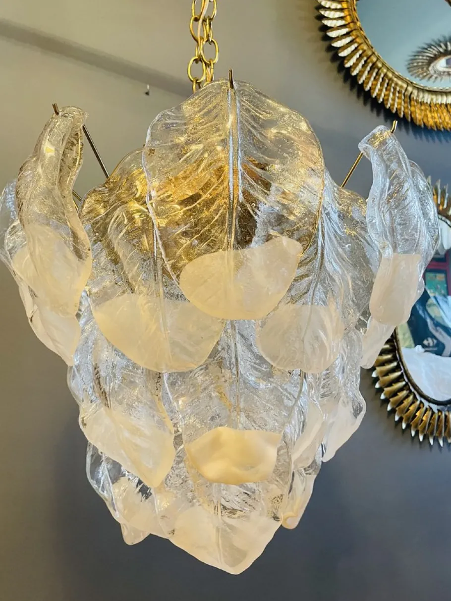 Discount Pamono Large Murano Glass Chandelier from Mazzega, 1974