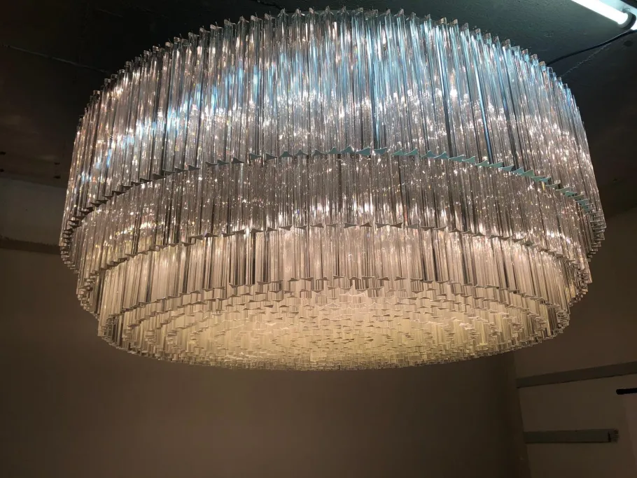 Best Pamono Large Murano Glass Chandelier, 1960s