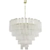 Hot Pamono Large Murano Glass Crystal Tronchi Suspension Chandelier, Italy, 1990s