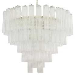 Hot Pamono Large Murano Glass Crystal Tronchi Suspension Chandelier, Italy, 1990s