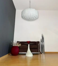 Best Pamono Large Murano Glass Pendant in Acid-Etched Glass Tubes, 1990s